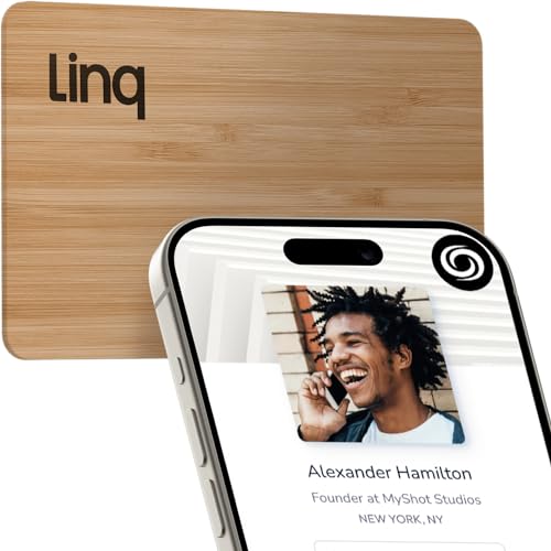 Linq Digitale Visitenkarte, NFC, Kontakt- und Netzwerkkarte (Bambus) von LinQ