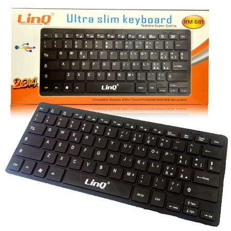 Multimedia Tastatur mini Ultra Slim USB QWERTY Ultradünn LINQ von LinQ