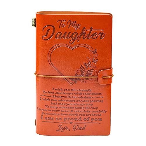 LinYesh Daughter Gifts from Mum - Engraved Leather Notebook, Mother Daughter Gift, Positive Encouragement and Love Daughter Gift, Back to School Gifts, Birthday Gift for Daughter von LinYesh