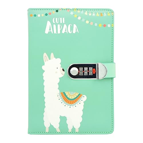 LinYesh Diary with Lock, A5 Lockable Notebook for Boys Girls Kids(Cartoon Animal Pattern), PU Leather Travel Journal, Sweet Secret Notebook von LinYesh