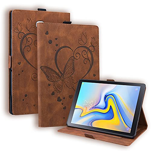 Linbol Samsung Galaxy Tab A 10,5 Zoll 2018 Hülle SM-T590/T595 Folio Stand Cover PU Leder Proective Case Shell mit Kartenhalter Mehrere Betrachtungswinkel, Braun von Linbol
