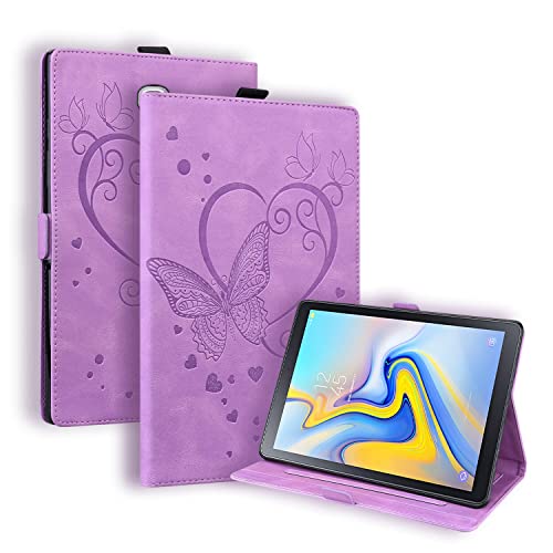 Linbol Samsung Galaxy Tab A 10,5 Zoll 2018 Hülle SM-T590/T595 Folio Stand Cover PU Leder Proective Case Shell mit Kartenhalter Mehrere Betrachtungswinkel, Hellviolett von Linbol