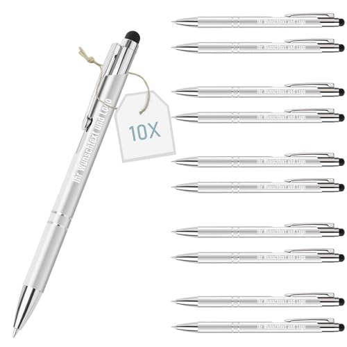 Lindahandel Kugelschreiber Personalisiert, 10 Stück Kundenspezifische Kugelschreiber mit Stylus Name Message Logo Gravier, Personalisierter Metall Stift für Geschäfte, Abschlussfeiern, Geburtstage Lindahandel Kugelschreiber Personalisiert, 10 Stück Kundenspezifische Kugelschreiber mit Stylus Name Message Logo Gravier, Personalisierter Metall Stift für Geschäfte, Abschlussfeiern, Geburtstage von Lindahandel