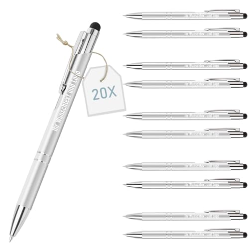 Lindahandel Kugelschreiber Personalisiert, 20 Stück Kundenspezifische Kugelschreiber mit Stylus Name Message Logo Gravier, Personalisierter Metall Stift für Geschäfte, Abschlussfeiern, Geburtstage Lindahandel Kugelschreiber Personalisiert, 20 Stück Kundenspezifische Kugelschreiber mit Stylus Name Message Logo Gravier, Personalisierter Metall Stift für Geschäfte, Abschlussfeiern, Geburtstage von Lindahandel