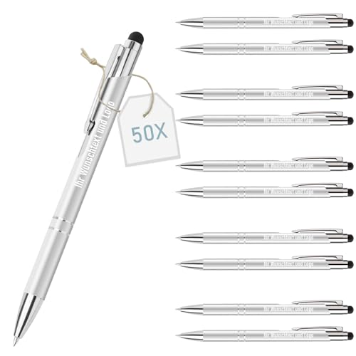 Lindahandel Kugelschreiber Personalisiert, 50 Stück Kundenspezifische Kugelschreiber mit Stylus Name Message Logo Gravier, Personalisierter Metall Stift für Geschäfte, Abschlussfeiern, Geburtstage Lindahandel Kugelschreiber Personalisiert, 50 Stück Kundenspezifische Kugelschreiber mit Stylus Name Message Logo Gravier, Personalisierter Metall Stift für Geschäfte, Abschlussfeiern, Geburtstage von Lindahandel