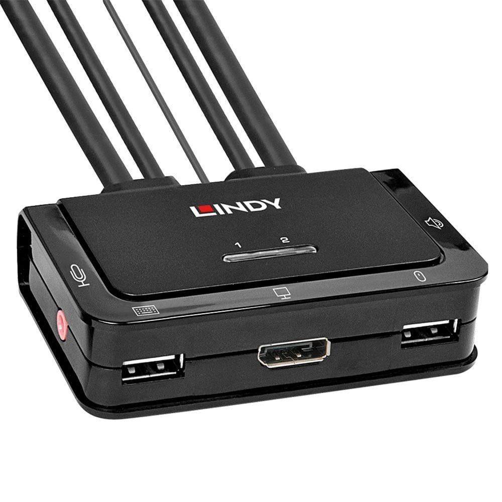 2 Port DisplayPort 1.2, USB 2.0 & Audio Cable KVM Switch, KVM-Switch 2 Port DisplayPort 1.2, USB 2.0 & Audio Cable KVM Switch, KVM-Switch von Lindy