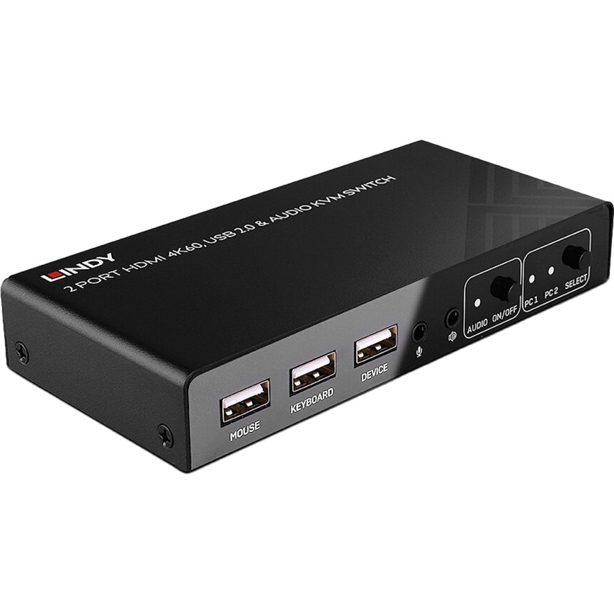 2 Port KVM Switch HDMI 4K60, USB 2.0 & Audio, KVM-Switch 2 Port KVM Switch HDMI 4K60, USB 2.0 & Audio, KVM-Switch von Lindy