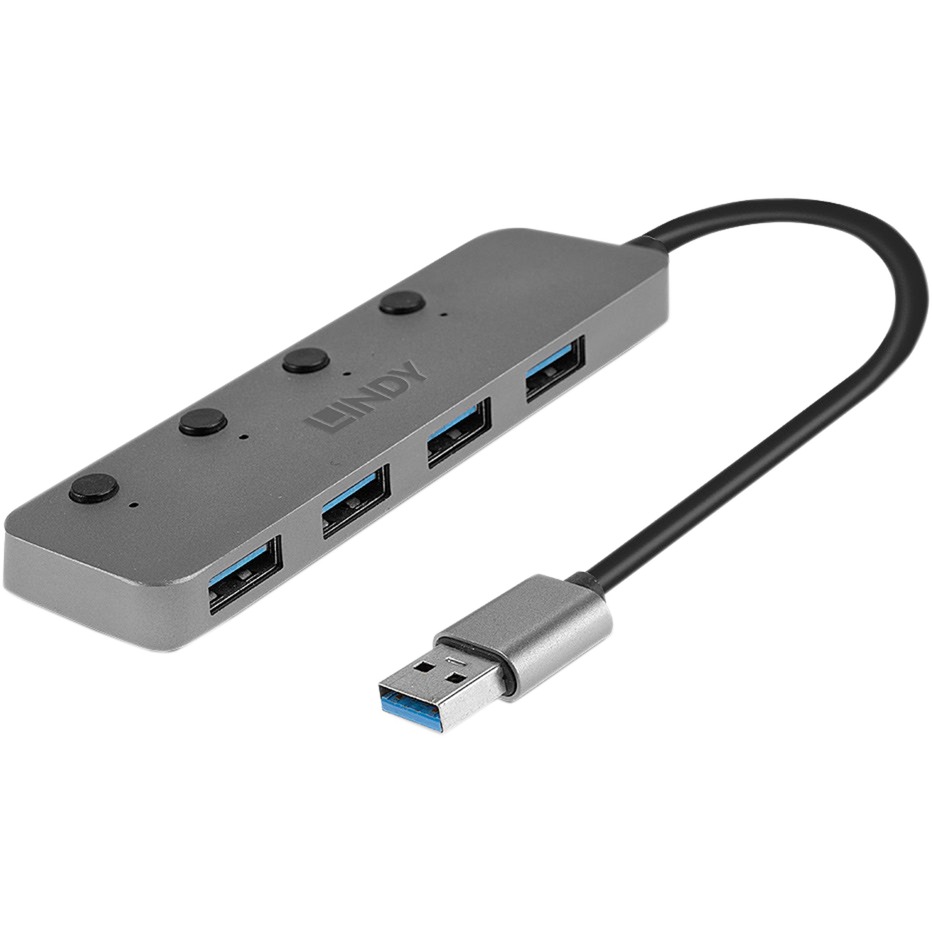 4 Port USB 3.0 Hub mit Ein-/Ausschaltern, USB-Hub von Lindy