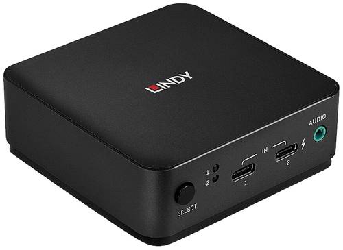 LINDY 2 Port Type C, DisplayPort 1.2 KVM Switch 2 Port KVM-Umschalter Display-Port 3840 x 2160 Pixel von Lindy