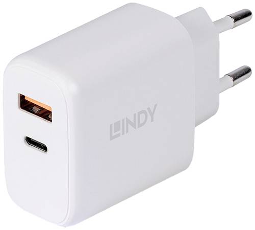 LINDY 30W USB Type A & C Charger USB-Ladegerät 30W Innenbereich Anzahl Ausgänge: 2 x USB-C®, USB-A von Lindy