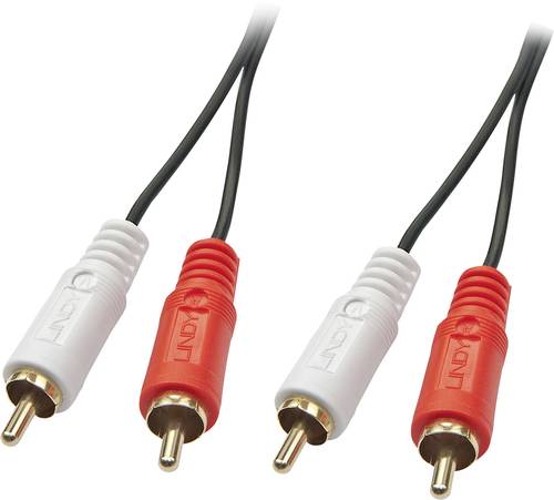 LINDY 35664 Cinch Audio Anschlusskabel [2x Cinch-Stecker - 2x Cinch-Stecker] 10.00m Schwarz von Lindy