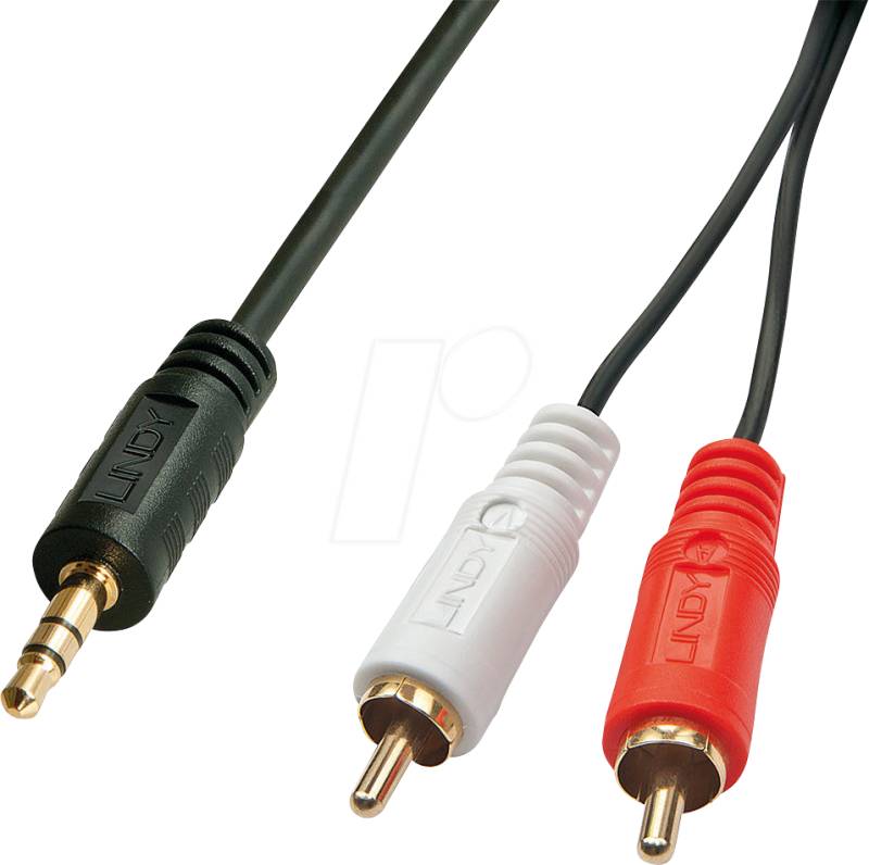 LINDY 35682 - Audio Kabel, 3,5 mm Stereo Klinken zu 2x Cinch, 3,0 m von Lindy