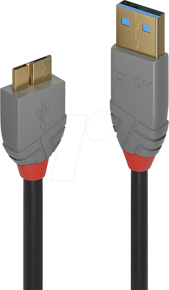 LINDY 36766 - USB 5 Gb/s Kabel, A Stecker auf Micro-B Stecker, 1,0 m von Lindy