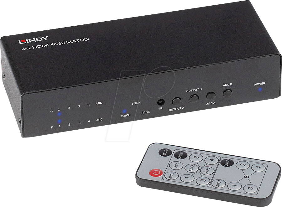 LINDY 38084 - 4x2 HDMI Matrix, 4K 60 Hz LINDY 38084 - 4x2 HDMI Matrix, 4K 60 Hz von Lindy