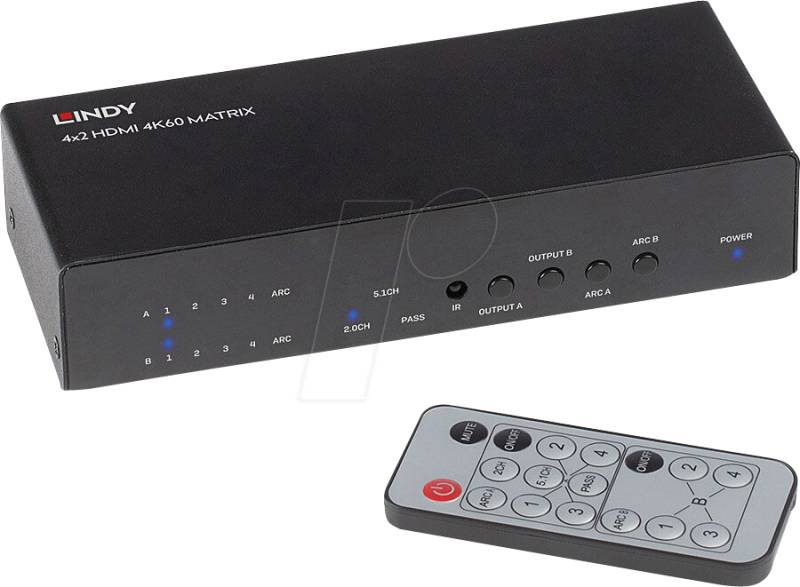 LINDY 38084 - 4x2 HDMI Matrix, 4K 60 Hz von Lindy