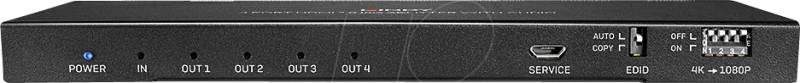 LINDY 38231 - HDMI Splitter, 4 Port, 4K 60 Hz, mit Audio von Lindy