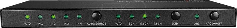 LINDY 38249 - HDMI Switch, 2 Port, 4K 60 Hz, mit Audio von Lindy