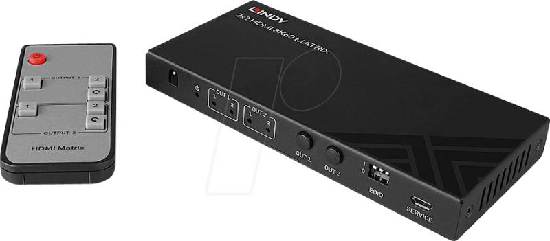 LINDY 38313 - HDMI 2x2 Matrix, 8K 60 Hz / 4K 120 Hz von Lindy