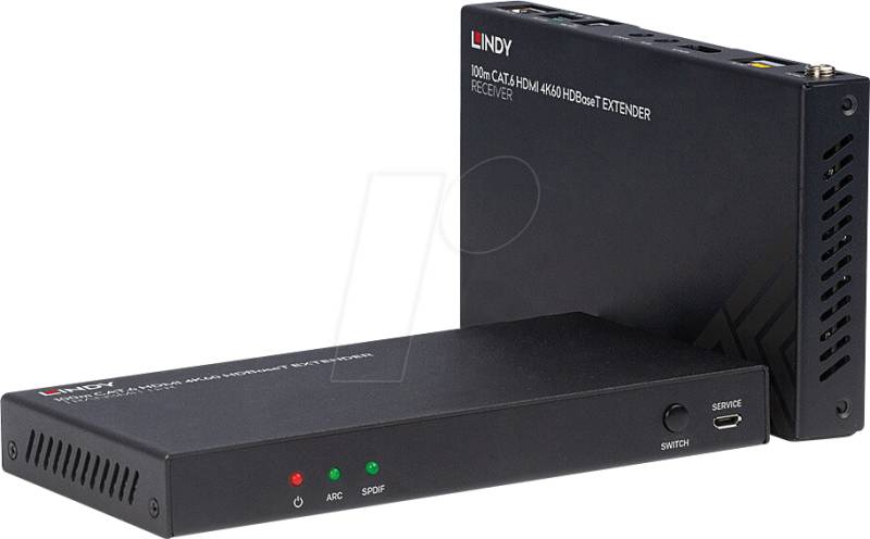 LINDY 38340 - HDBaseT Extender, HDMI 4K 60 Hz, Audio, IR, RS-232, Cat.6, 100 m von Lindy