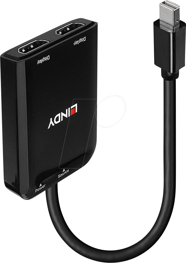 LINDY 38432 - DisplayPort Adapter, Mini DP Stecker auf 2x HDMI Buchse, 4k 60 H von Lindy