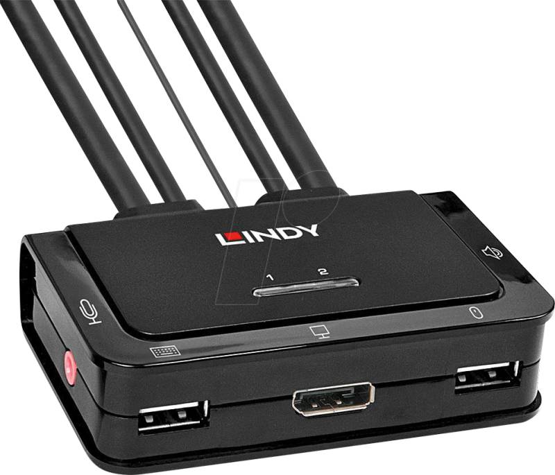 LINDY 42344 - 2-Port KVM Switch, DisplayPort von Lindy