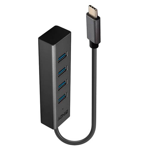 LINDY 43325 4 Port USB-C® (USB 3.2 Gen 2) Multiport Hub Grau von Lindy