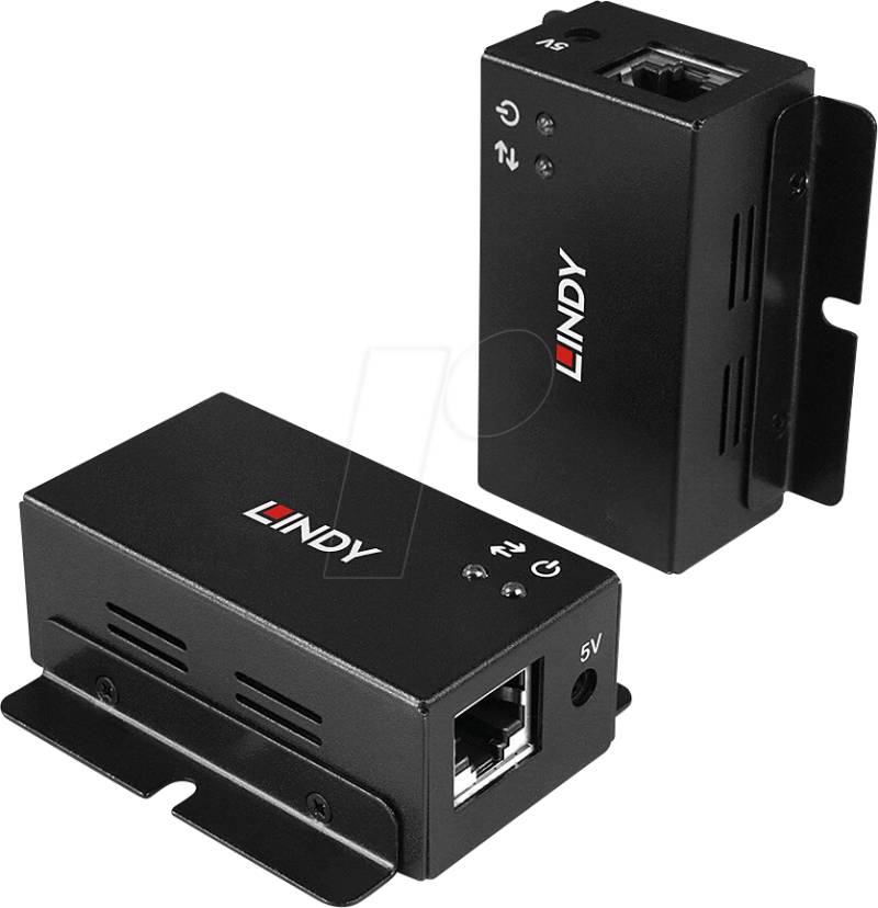 LINDY 43386 - USB 2.0 Hub, 2 Port, Verlängerung, Cat.6, 50 m von Lindy