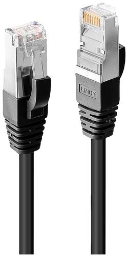 LINDY 45600 RJ45 Netzwerkkabel, Patchkabel CAT 6 SF/UTP 0.30m Schwarz 1St. von Lindy