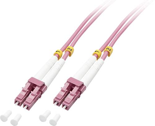 LINDY 46340 Glasfaser LWL Anschlusskabel [1x LC-Stecker - 1x LC-Stecker] 50/125 µ Multimode OM4 1.0 von Lindy