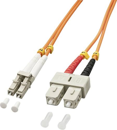 LINDY 46993 Glasfaser LWL Anschlusskabel [1x LC-Stecker - 1x SC-Stecker] 50/125 µ Multimode OM2 5.0 von Lindy