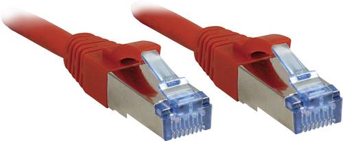 LINDY 47171 RJ45 Netzwerkkabel, Patchkabel CAT 6a S/FTP 30.00m Rot mit Rastnasenschutz 1St. von Lindy