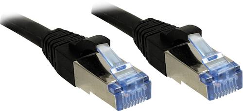 LINDY 47185 RJ45 Netzwerkkabel, Patchkabel CAT 6a S/FTP 20.00m Schwarz mit Rastnasenschutz 1St. von Lindy