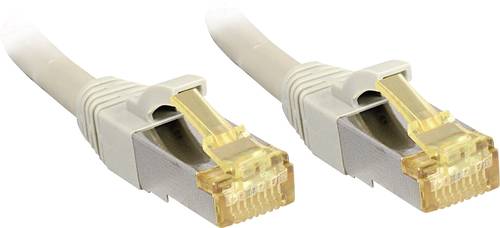 LINDY 47266 RJ45 Netzwerkkabel, Patchkabel CAT 6a (Rohkabel CAT 7) S/FTP 5.00m Grau mit Rastnasensch von Lindy