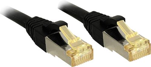 LINDY 47306 RJ45 Netzwerkkabel, Patchkabel CAT 6a (Rohkabel CAT 7) S/FTP 0.50m Schwarz mit Rastnasen von Lindy