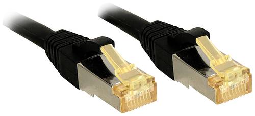 LINDY 47316 RJ45 Netzwerkkabel, Patchkabel CAT 6a (Rohkabel CAT 7) S/FTP 30.00m Schwarz 1St. von Lindy