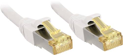 LINDY 47320 RJ45 Netzwerkkabel, Patchkabel CAT 6a (Rohkabel CAT 7) S/FTP 0.30m Weiß mit Rastnasensc von Lindy