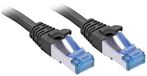 LINDY 47410 RJ45 Netzwerkkabel, Patchkabel CAT 6a S/FTP 0.30m Schwarz 1St. von Lindy