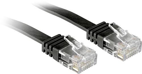 LINDY 47525 RJ45 Netzwerkkabel, Patchkabel CAT 6 U/UTP 10.00m Schwarz mit Rastnasenschutz 1St. von Lindy