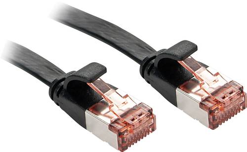 LINDY 47571 RJ45 Netzwerkkabel, Patchkabel CAT 6 U/UTP 1.00m Schwarz mit Rastnasenschutz 1St. von Lindy