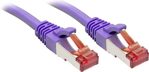 LINDY 47820 RJ45 Netzwerkkabel, Patchkabel CAT 6 S/FTP 0.30m Violett mit Rastnasenschutz 1St. von Lindy