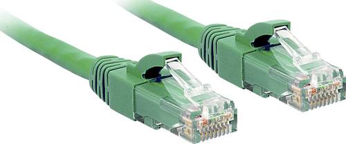 LINDY 48048 RJ45 Netzwerkkabel, Patchkabel CAT 6 U/UTP 2.00m Grün mit Rastnasenschutz 1St. von Lindy