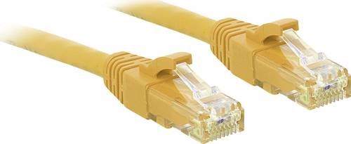 LINDY 48061 RJ45 Netzwerkkabel, Patchkabel CAT 6 U/UTP 0.50m Gelb mit Rastnasenschutz von Lindy