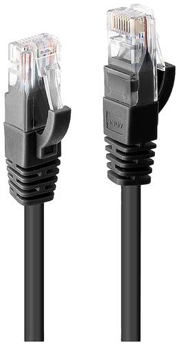 LINDY 48077 RJ45 Netzwerkkabel, Patchkabel CAT 6 U/UTP 1.00m Schwarz von Lindy