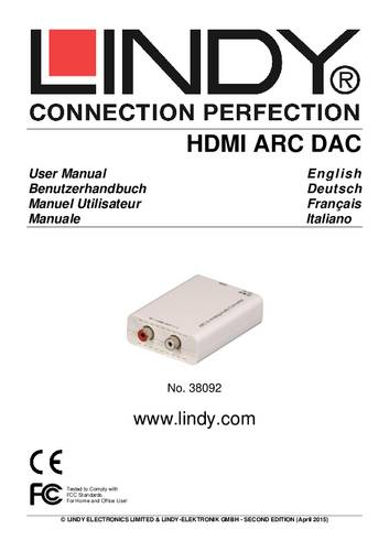 LINDY AV Konverter HDMI ARC Audio Converter [ - ] von Lindy