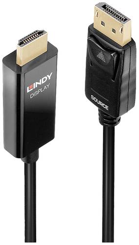 LINDY Anschlusskabel DisplayPort Stecker, HDMI-A Stecker 2.00m Schwarz 40926 DisplayPort-Kabel von Lindy