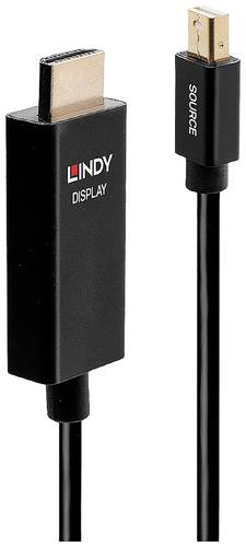 LINDY Anschlusskabel Mini DisplayPort Stecker, HDMI-A Stecker 1.00m Schwarz 40921 DisplayPort-Kabel von Lindy