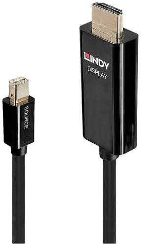 LINDY Anschlusskabel Mini DisplayPort Stecker, HDMI-A Stecker 2.00m Schwarz 40912 DisplayPort-Kabel LINDY Anschlusskabel Mini DisplayPort Stecker, HDMI-A Stecker 2.00m Schwarz 40912 DisplayPort-Kabel von Lindy