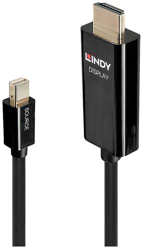 LINDY Anschlusskabel Mini DisplayPort Stecker, HDMI-A Stecker 2.00m Schwarz 40912 DisplayPort-Kabel von Lindy