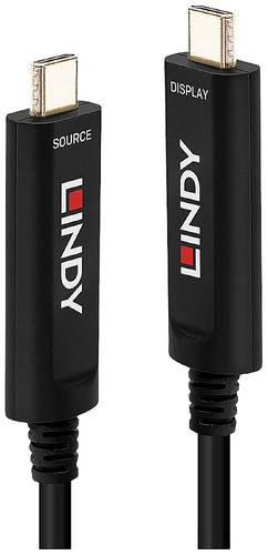 LINDY Anschlusskabel USB-C® Stecker, USB-C® Stecker 30.00m Schwarz 38505 USB-C®-Displaykabel von Lindy