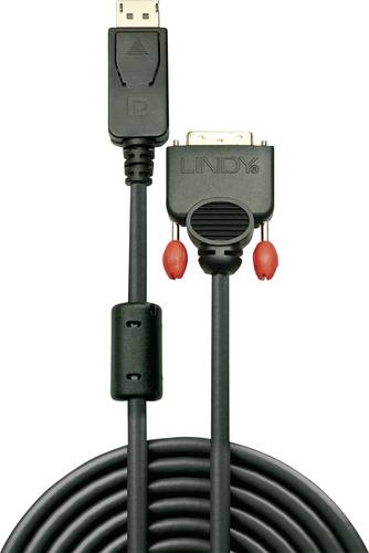 LINDY DisplayPort / DVI Adapterkabel DisplayPort Stecker, DVI-D 24+1pol. Stecker 2.00m Schwarz 41491 von Lindy